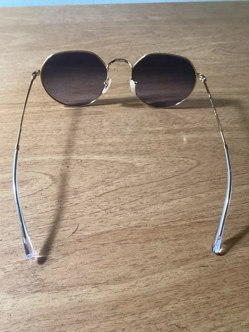 Ray-Ban Jack RB3565 Sunglasses Blue Gradient Lens Gold Frame Unisex Italy 55mm